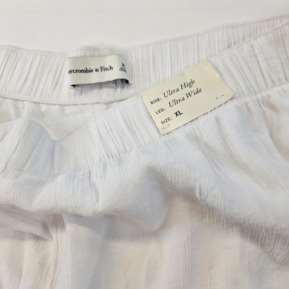 Abercrombie & Fitch White X-Large Wide-Leg Pull Up Beach Pants NWT